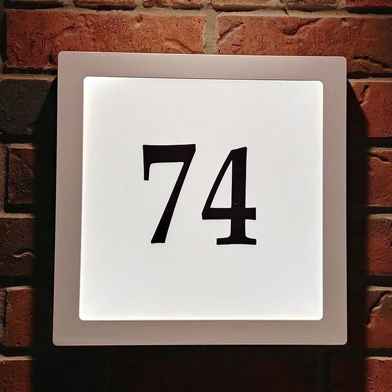 Back LIT LED Number Sign 11 3/4" or 298mm Square